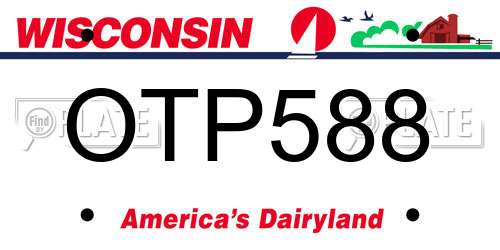 OTP588 Wisconsin License Plate