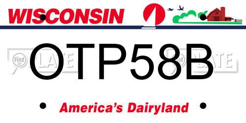 OTP58B Wisconsin License Plate