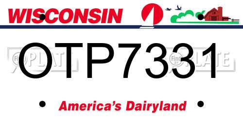 OTP7331 Wisconsin License Plate