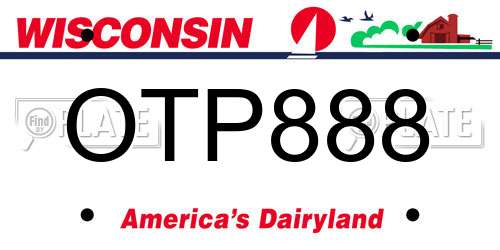 OTP888 Wisconsin License Plate