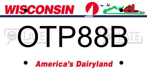 OTP88B Wisconsin License Plate