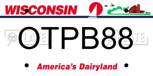 OTPB88 Wisconsin License Plate