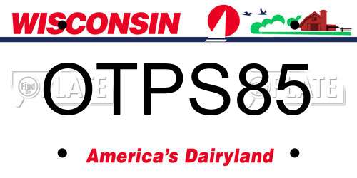 OTPS85 Wisconsin License Plate