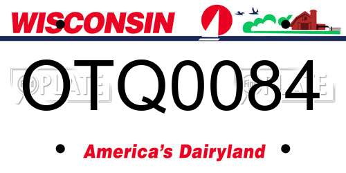 OTQ0084 Wisconsin License Plate