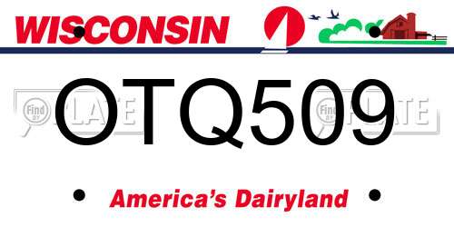 OTQ509 Wisconsin License Plate
