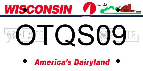 OTQS09 Wisconsin License Plate
