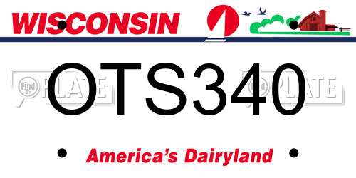 OTS340 Wisconsin License Plate