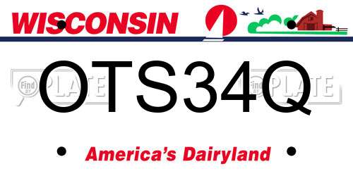 OTS34Q Wisconsin License Plate