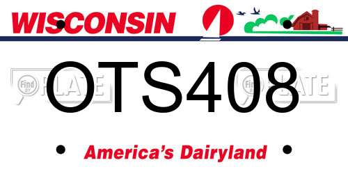 OTS408 Wisconsin License Plate