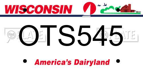 OTS545 Wisconsin License Plate