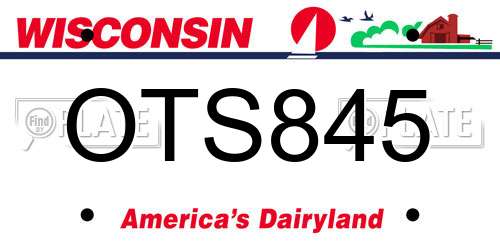 OTS845 Wisconsin License Plate