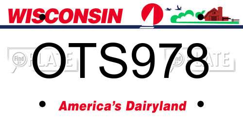 OTS978 Wisconsin License Plate