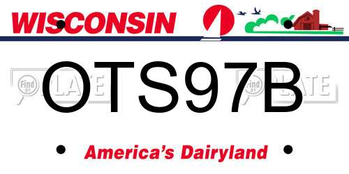 OTS97B Wisconsin License Plate