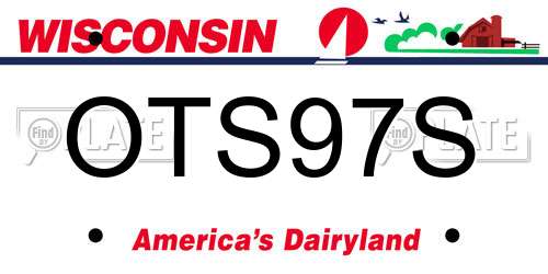 OTS97S Wisconsin License Plate