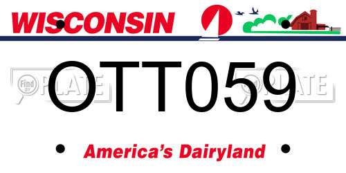 OTT059 Wisconsin License Plate