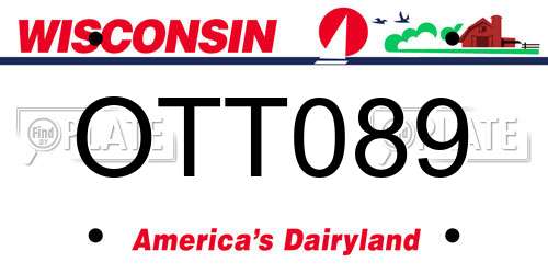 OTT089 Wisconsin License Plate
