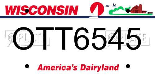 OTT6545 Wisconsin License Plate