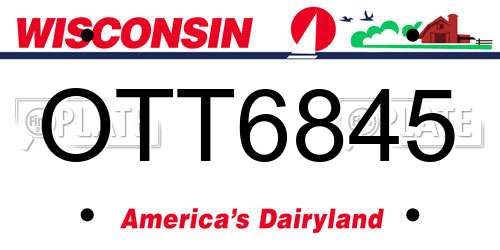 OTT6845 Wisconsin License Plate