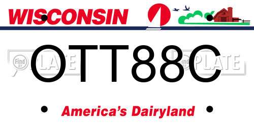 OTT88C Wisconsin License Plate