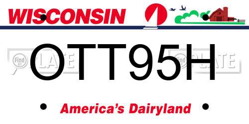 OTT95H Wisconsin License Plate