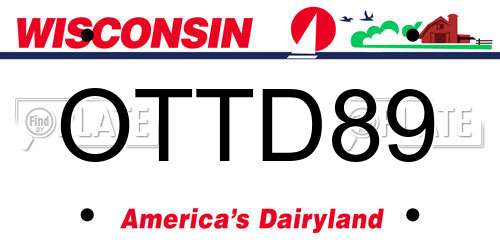 OTTD89 Wisconsin License Plate