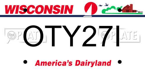 OTY27I Wisconsin License Plate