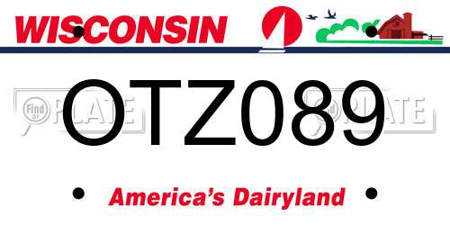 OTZ089 Wisconsin License Plate