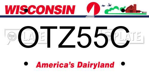 OTZ55C Wisconsin License Plate