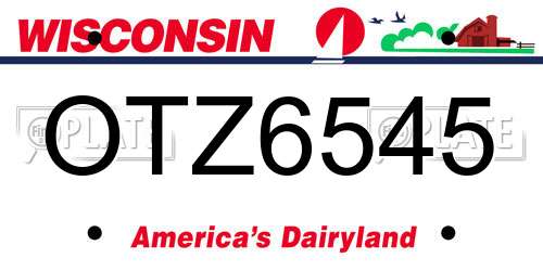 OTZ6545 Wisconsin License Plate
