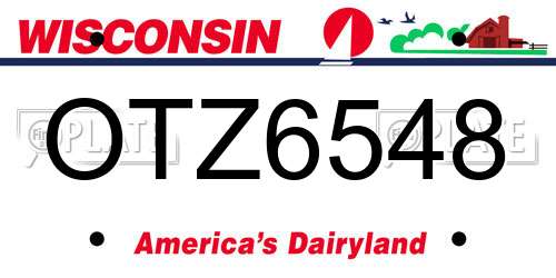 OTZ6548 Wisconsin License Plate