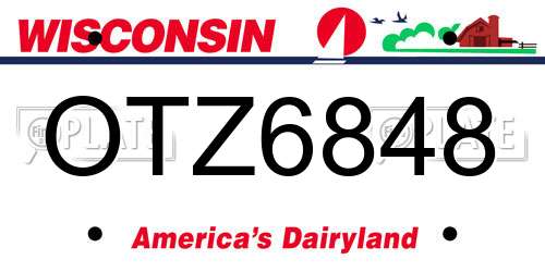 OTZ6848 Wisconsin License Plate