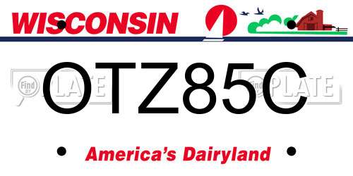 OTZ85C Wisconsin License Plate