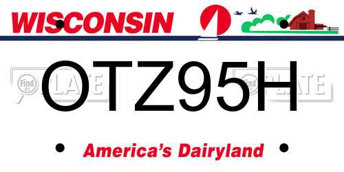 OTZ95H Wisconsin License Plate