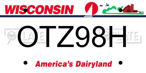 OTZ98H Wisconsin License Plate