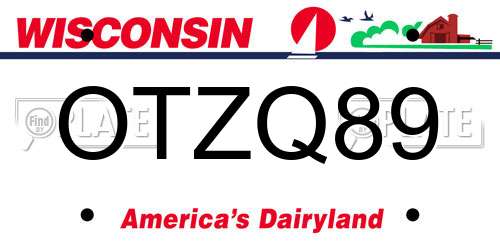 OTZQ89 Wisconsin License Plate
