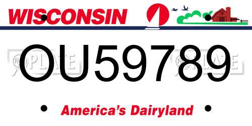 OU59789 Wisconsin License Plate