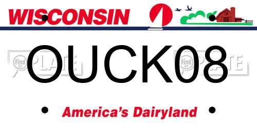 OUCK08 Wisconsin License Plate