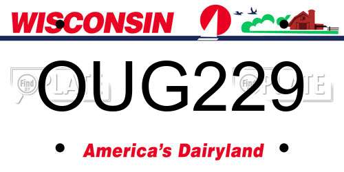 OUG229 Wisconsin License Plate