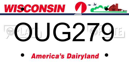 OUG279 Wisconsin License Plate
