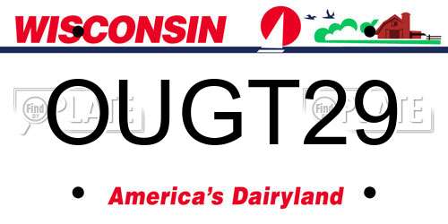 OUGT29 Wisconsin License Plate