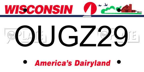 OUGZ29 Wisconsin License Plate