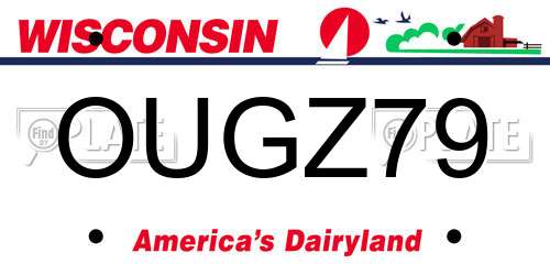 OUGZ79 Wisconsin License Plate
