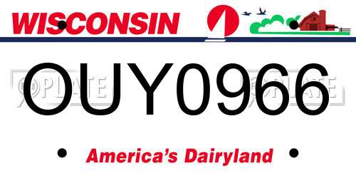 OUY0966 Wisconsin License Plate