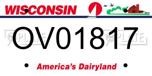 OV01817 Wisconsin License Plate