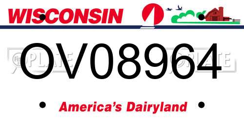 OV08964 Wisconsin License Plate