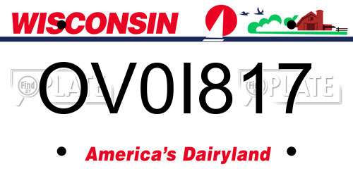 OV0I817 Wisconsin License Plate