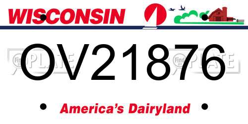 OV21876 Wisconsin License Plate