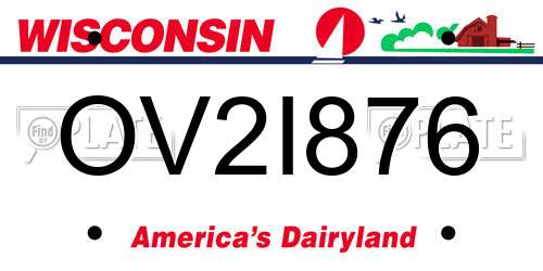 OV2I876 Wisconsin License Plate