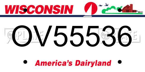 OV55536 Wisconsin License Plate