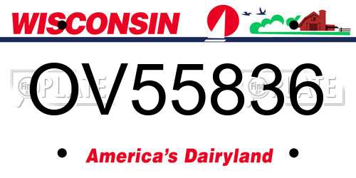OV55836 Wisconsin License Plate